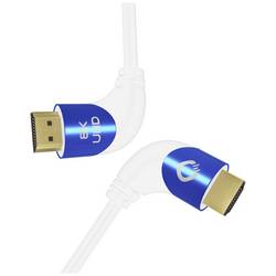 Oehlbach HDMI kabel Zástrčka HDMI-A, Zástrčka HDMI-A 1.50 m bílá D1C42546 8K UHD, 90° zatočeno doleva, třížilový stíněný HDMI kabel