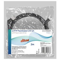 Maxtrack TI53-2L RJ45 síťové kabely, propojovací kabely 10 Gb/s;, CAT 6A U/FTP 2 m černá Zásuvné kontakty otočné o 360° 1 ks
