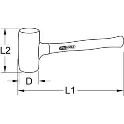 KS Tools 140.5256 Bezodskokové měkké kladivo, 860 g