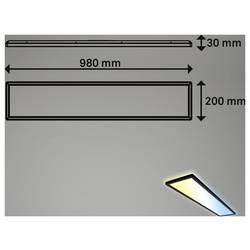 Briloner TAVA 7533015 LED panel 36 W teplá bílá, denní bílá černá