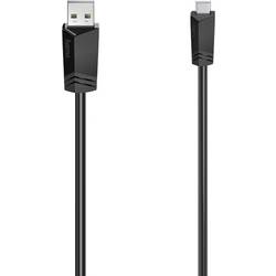 Hama USB kabel USB 2.0 USB-A zástrčka, USB Mini-B zástrčka 0.75 m černá, stříbrná dvoužilový stíněný 00200605
