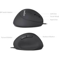 Perixx Perimice-519 ergonomická myš USB optická černá 6 tlačítko 1600 dpi ergonomická