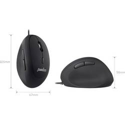 Perixx Perimice-519 ergonomická myš USB optická černá 6 tlačítko 1600 dpi ergonomická