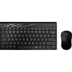 Rapoo 8000M bezdrátový, Bluetooth® sada klávesnice a myše ergonomická německá, QWERTZ černá