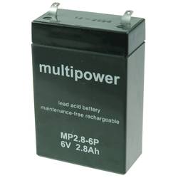 multipower MP2,8-6P A96241 olověný akumulátor 6 V 2.8 Ah olověný se skelným rounem (š x v x h) 66 x 104 x 33 mm plochý konektor 4,8 mm bezúdržbové, nepatrné