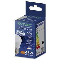 V-TAC 21867-6 LED Energetická třída (EEK2021) F (A - G) E27 kulatý tvar 6.5 W = 45 W přírodní bílá 1 ks