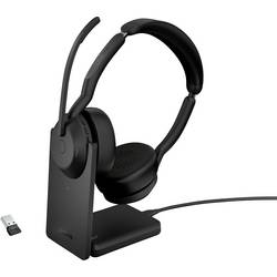 Jabra JABRA Evolve2 55 Link 380/390a UC Stereo Headset otevřená (On Ear) kabelová stereo černá Potlačení hluku headset Počítače