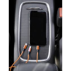 Smrter Nabíjecí kabel USB USB 2.0 Apple Lightning konektor, USB-A zástrčka, USB-C ® zástrčka, USB Micro-B zástrčka 1.20 m oranžová s funkcí OTG, látkový potah