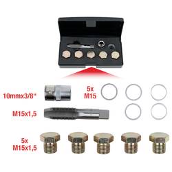 KS Tools 150.4925 Sada šroubů se závitem a olejovými šrouby, 12 ks, M15 x 1,5