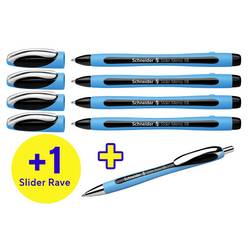 Schneider Schreibgeräte Etui 4x Memo + 1x Rave schwarz 150245 kuličkové pero Barva písma: černá 5 ks