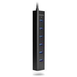 AXAGON HUE-SA7BP USB Hub 7 portů USB-A, microUSB USB 3.2 Gen1 5 GBit/s