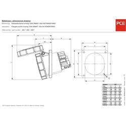 PCE Power Twist 445-6 CEE zásuvka, 125 A, 5pólová, 400 V, 1 ks