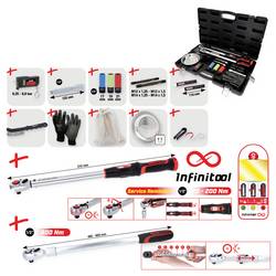 KS Tools 516.2450 Sada Master pro výměnu kol s 1/2 ráčnovým momentovým klíčem INFINITOL, 20 - 200 Nm, 18 ks