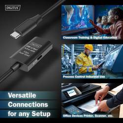 Digitus Kabel USB-C USB 3.2 Gen1, USB 3.2 Gen1, USB 3.0 USB-C®, USB-C ® zásuvka, USB-C ® zástrčka 5.00 m černá Aktivní se zesílením signálu, oboustranně