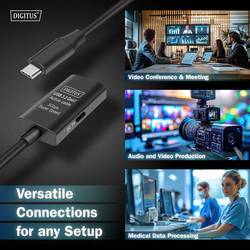 Digitus Kabel USB-C USB 3.2 Gen1, USB 3.2 Gen1, USB 3.0 USB-C®, USB-C ® zásuvka, USB-C ® zástrčka 5.00 m černá Aktivní se zesílením signálu, oboustranně