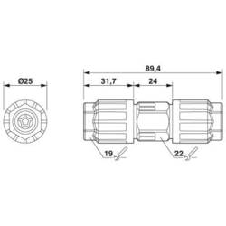 Phoenix Contact QPD C 2PE1,5 2X8-13 BK 1414702 výkonová spojka, 1 ks