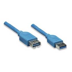TECHly USB kabel USB 3.2 Gen1 USB-A zástrčka, USB-A zásuvka 1.00 m modrá pozlacené kontakty ICOC U3-AA-10-EX