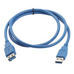 TECHly USB kabel USB 3.2 Gen1 USB-A zástrčka, USB-A zásuvka 1.00 m modrá pozlacené kontakty ICOC U3-AA-10-EX