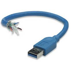 TECHly USB kabel USB 3.2 Gen1 USB-A zástrčka, USB-A zásuvka 1.00 m modrá pozlacené kontakty ICOC U3-AA-10-EX
