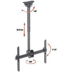 TECHly ICA-CPLB-946S TV stropní držák 94,0 cm (37) - 177,8 cm (70) stropní držák, naklápěcí, nakláněcí