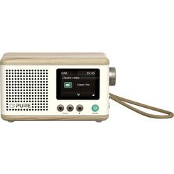 Pure Classic Mini Cotton White/Oak EU/UK/AUS 253799 stolní rádio, DAB+, FM, FM, DAB+, Bluetooth, s USB nabíječkou, s akumulátorem, dub, bílá