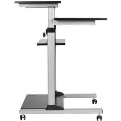 LogiLink psací stůl pro práci vsedě i ve stoje výškově nastavitelné, s kolečky Rozsah výšky: 93.8 do 1.378 m (š x h) 70 cm x 70.5 cm stříbrná BP0070 BP0070