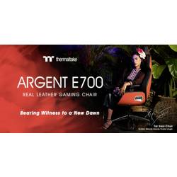Thermaltake Argent E700 Real Leather Gaming Chair with houndstooth fabric herní židle šedá, černá