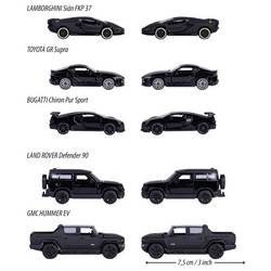 Majorette Bugatti, Lamborghini, Toyota, Land Rover Black Edition 5 Pieces Giftpack hotový model Model osobního automobilu