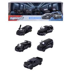 Majorette Bugatti, Lamborghini, Toyota, Land Rover Black Edition 5 Pieces Giftpack hotový model Model osobního automobilu