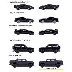 Majorette Bugatti, Lamborghini, Toyota, Land Rover Black Edition 5 Pieces Giftpack hotový model Model osobního automobilu