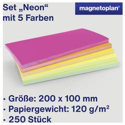 magnetoplan Neon moderační karta barevně tříděná , neonová obdélníkový 200 mm x 100 mm 250 ks
