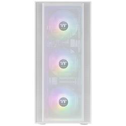 Thermaltake CA-1T9-00M6WN-01 midi tower PC skříň bílá 3 předinstalované LED ventilátory, kompatibilní s LCS, boční okno, vhodné pro vodní chlazení DIY, vhodné