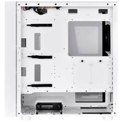 Thermaltake CA-1T9-00M6WN-01 midi tower PC skříň bílá 3 předinstalované LED ventilátory, kompatibilní s LCS, boční okno, vhodné pro vodní chlazení DIY, vhodné