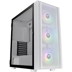 Thermaltake CA-1T9-00M6WN-01 midi tower PC skříň bílá 3 předinstalované LED ventilátory, kompatibilní s LCS, boční okno, vhodné pro vodní chlazení DIY, vhodné