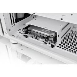 Thermaltake CA-1T9-00M6WN-01 midi tower PC skříň bílá 3 předinstalované LED ventilátory, kompatibilní s LCS, boční okno, vhodné pro vodní chlazení DIY, vhodné