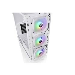 Thermaltake CA-1T9-00M6WN-01 midi tower PC skříň bílá 3 předinstalované LED ventilátory, kompatibilní s LCS, boční okno, vhodné pro vodní chlazení DIY, vhodné