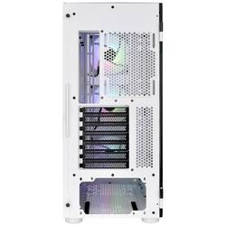 Thermaltake CA-1T9-00M6WN-01 midi tower PC skříň bílá 3 předinstalované LED ventilátory, kompatibilní s LCS, boční okno, vhodné pro vodní chlazení DIY, vhodné