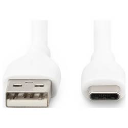 Digitus USB kabel USB 2.0 USB-A zástrčka, USB-C ® zástrčka 1.00 m bílá flexibilní provedení, flexibilní provedení, s USB, silikonový, Vynikající odolnost proti