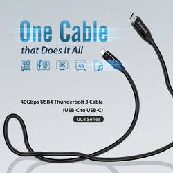 EDIMAX USB kabel USB 4.0, Thunderbolt™ 3 USB-C ® zástrčka 1.00 m černá UC4-010TB V2