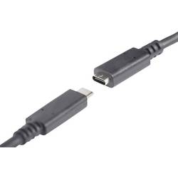 Digitus USB kabel USB 3.2 Gen1 USB-C ® zástrčka, USB-C ® zásuvka 0.70 m černá oboustranně zapojitelná zástrčka AK-300210-007-S