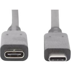 Digitus USB kabel USB 3.2 Gen1 USB-C ® zástrčka, USB-C ® zásuvka 0.70 m černá oboustranně zapojitelná zástrčka AK-300210-007-S
