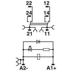 Phoenix Contact RIF-1-RPT-LDP-24DC/2X21/FG reléový modul, 24 V/DC, 6 A, 2 přepínací kontakty, Piece, 1 ks