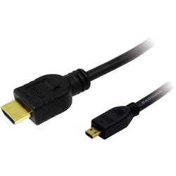 LogiLink HDMI kabel Zástrčka HDMI-A, Zástrčka HDMI Micro-D 1.00 m černá CH0030 4K UHD HDMI kabel