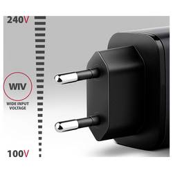 AXAGON USB nabíječka, GaN, USB-C® zásuvka (nabíjení), USB-A zásuvka, 67 W, Quick Charge 3.0, černá, šedá