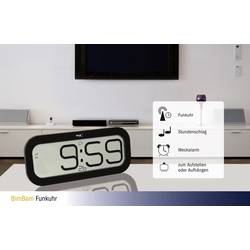 TFA Dostmann 60.4514.01 DCF nástěnné hodiny 2.8 cm x 32.1 cm x 14 cm , černá