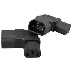TRU COMPONENTS adaptér IEC zástrčka C14 10 A - IEC C13 zásuvka 10 A Počet kontaktů: 3 černá 1 ks