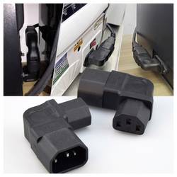 TRU COMPONENTS adaptér IEC zástrčka C14 10 A - IEC C13 zásuvka 10 A Počet kontaktů: 3 černá 1 ks