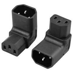 TRU COMPONENTS adaptér IEC zástrčka C14 10 A - IEC C13 zásuvka 10 A Počet kontaktů: 3 černá 1 ks