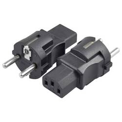 TRU COMPONENTS adaptér zástrčka s ochranným kontaktem - IEC C13 zásuvka 10 A Počet kontaktů: 2 + PE černá 1 ks