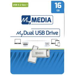 MyMEDIA My Dual USB 3.2 Gen 1 /USB C Drive 16GB USB flash disk 16 GB stříbrná 69268 USB 3.2 (Gen 1x1) , USB-C®